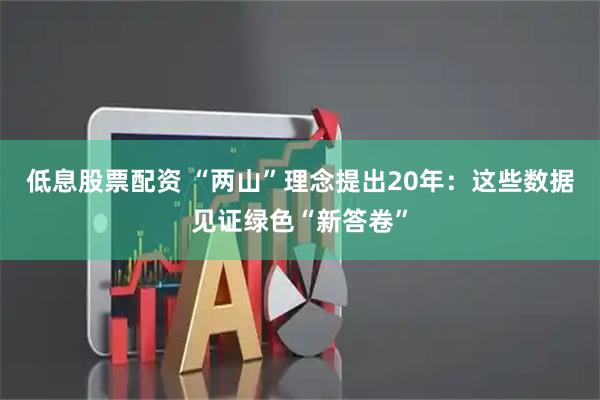 低息股票配资 “两山”理念提出20年：这些数据见证绿色“新答卷”